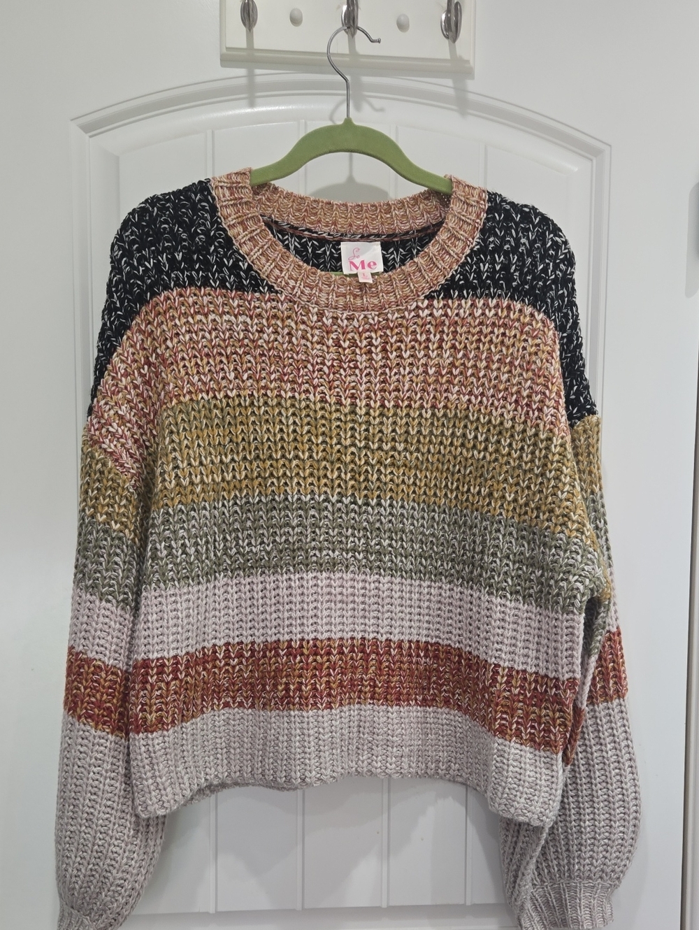 So ME Striped Multicolor Crewneck Sweater